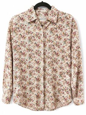 Brannan‎ San Francisco Floral Button Front Shirt Cottagecore 100% Cotton Top M